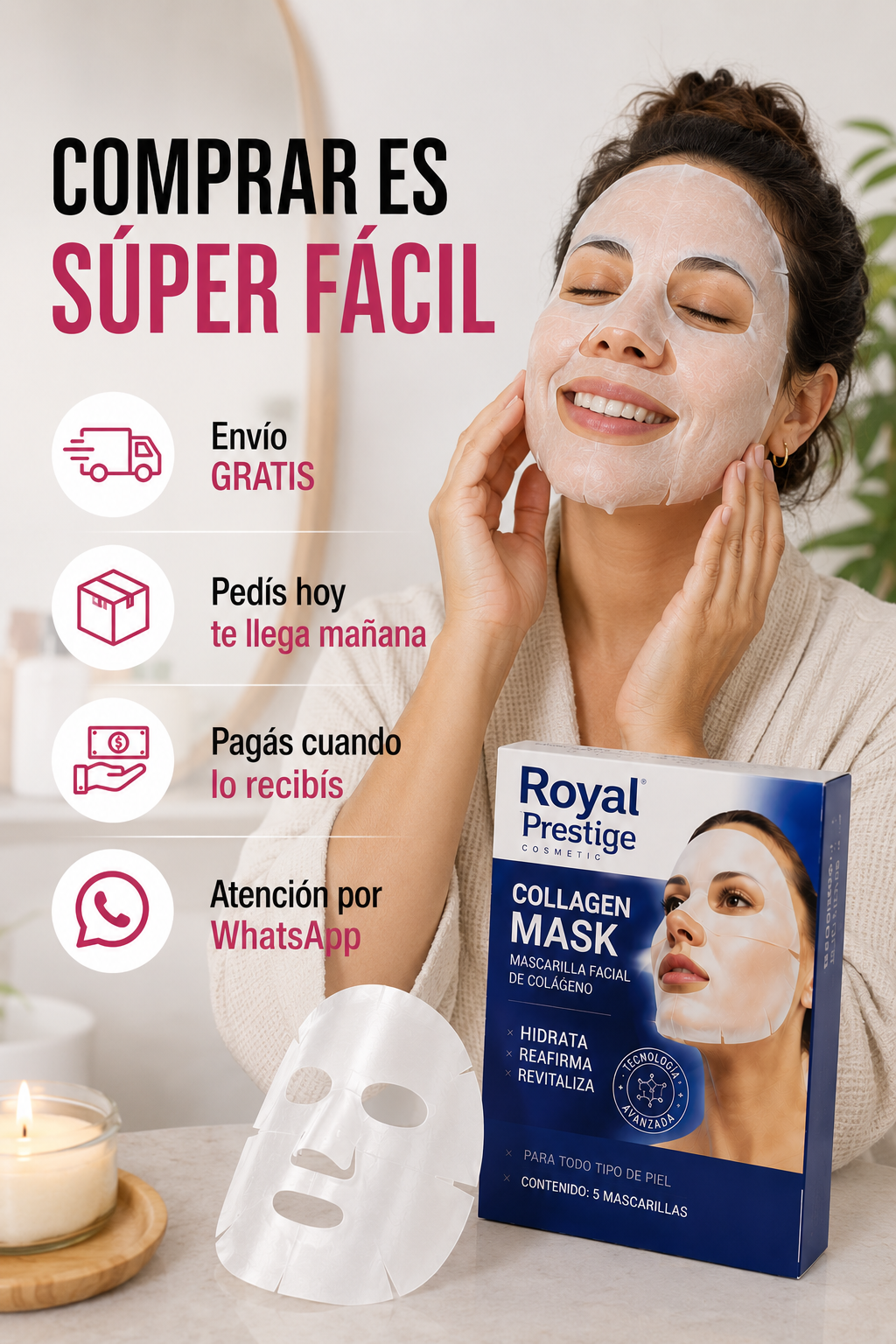 ✨ Mascarilla de Colágeno para una Apariencia Más Joven y Radiante