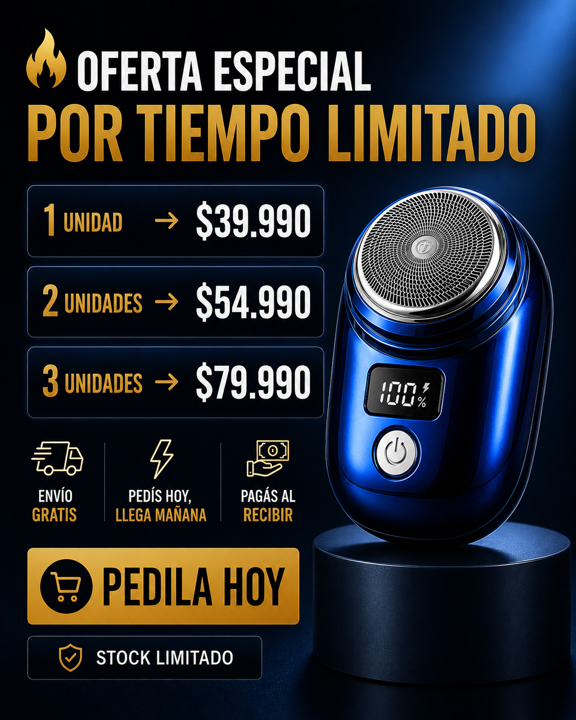 Afeitadora Facial Portátil para Hombre