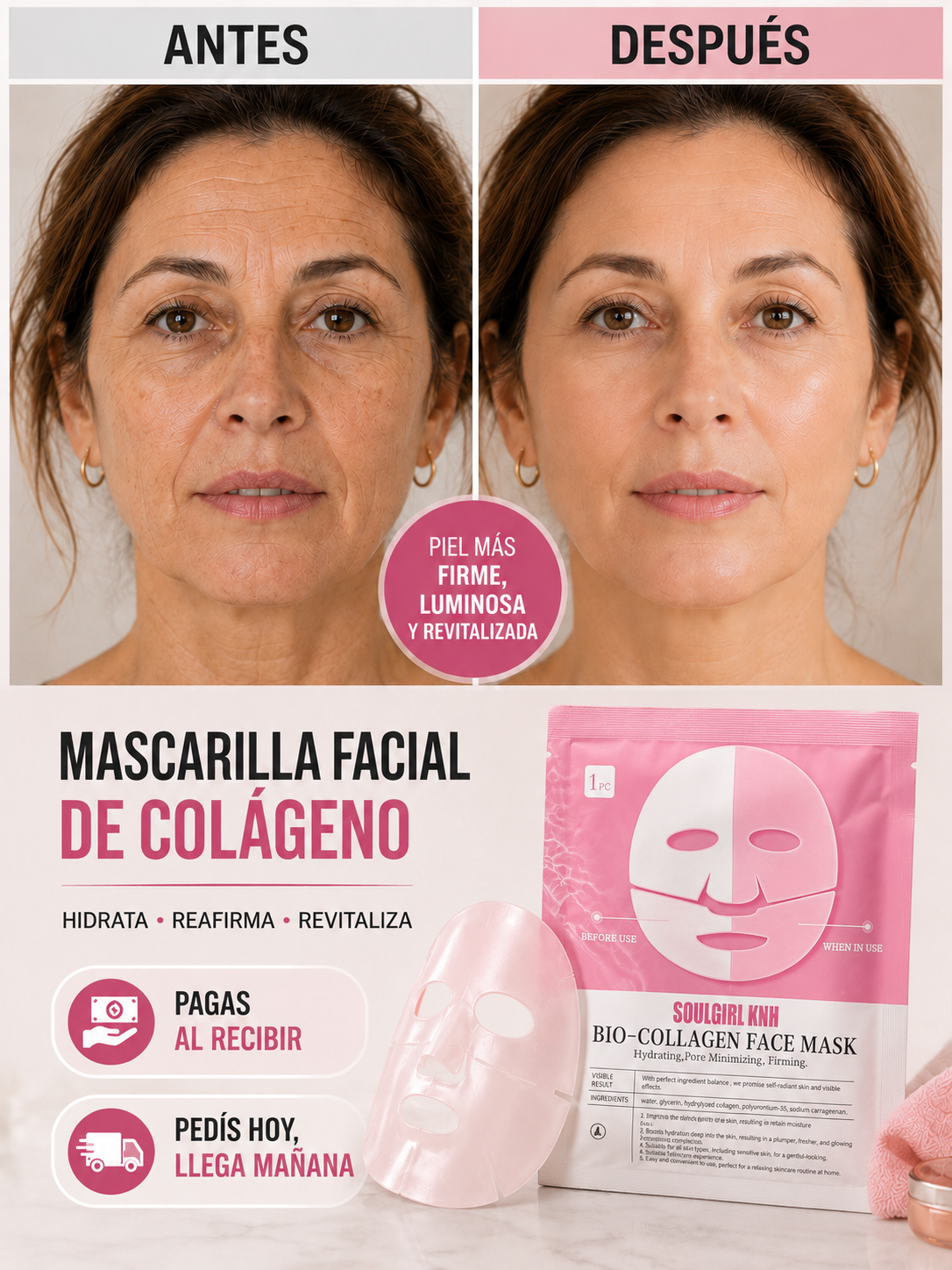 ✨ Mascarilla de Colágeno para una Apariencia Más Joven y Radiante