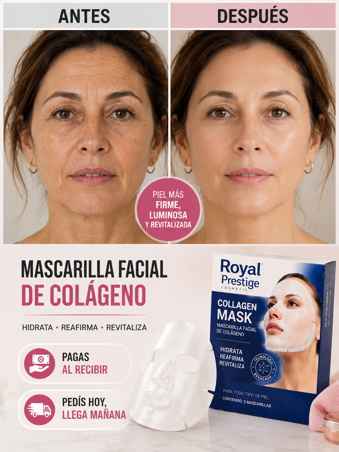 ✨ Mascarilla de Colágeno para una Apariencia Más Joven y Radiante