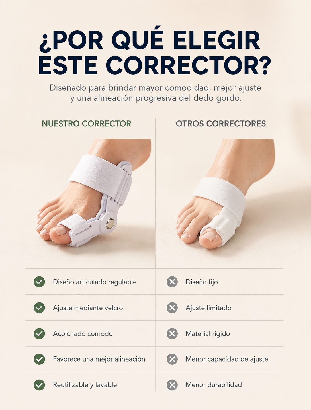 Corrector de Juanetes Ortopédico — Alivio Inmediato sin Cirugía
