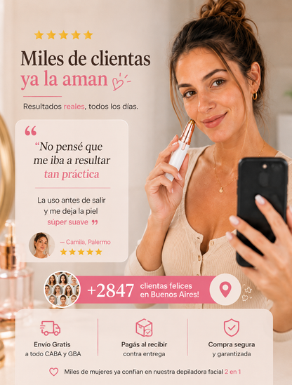 Depiladora Facial 2 en 1 | Facil, rápido y sin dolor