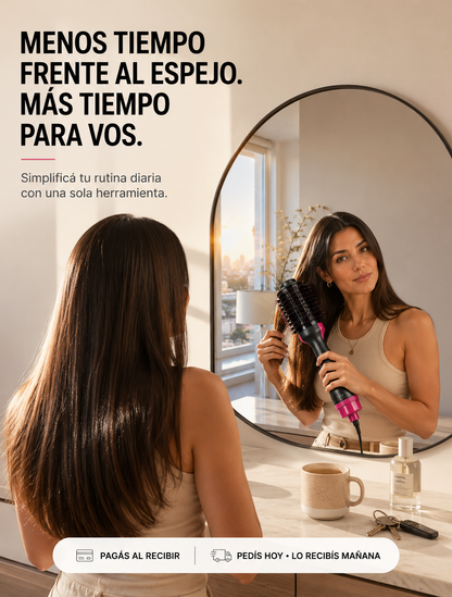 Cepillo Secador Anti-Frizz 3 en 1 | Pelo Liso y con Volumen en Minutos