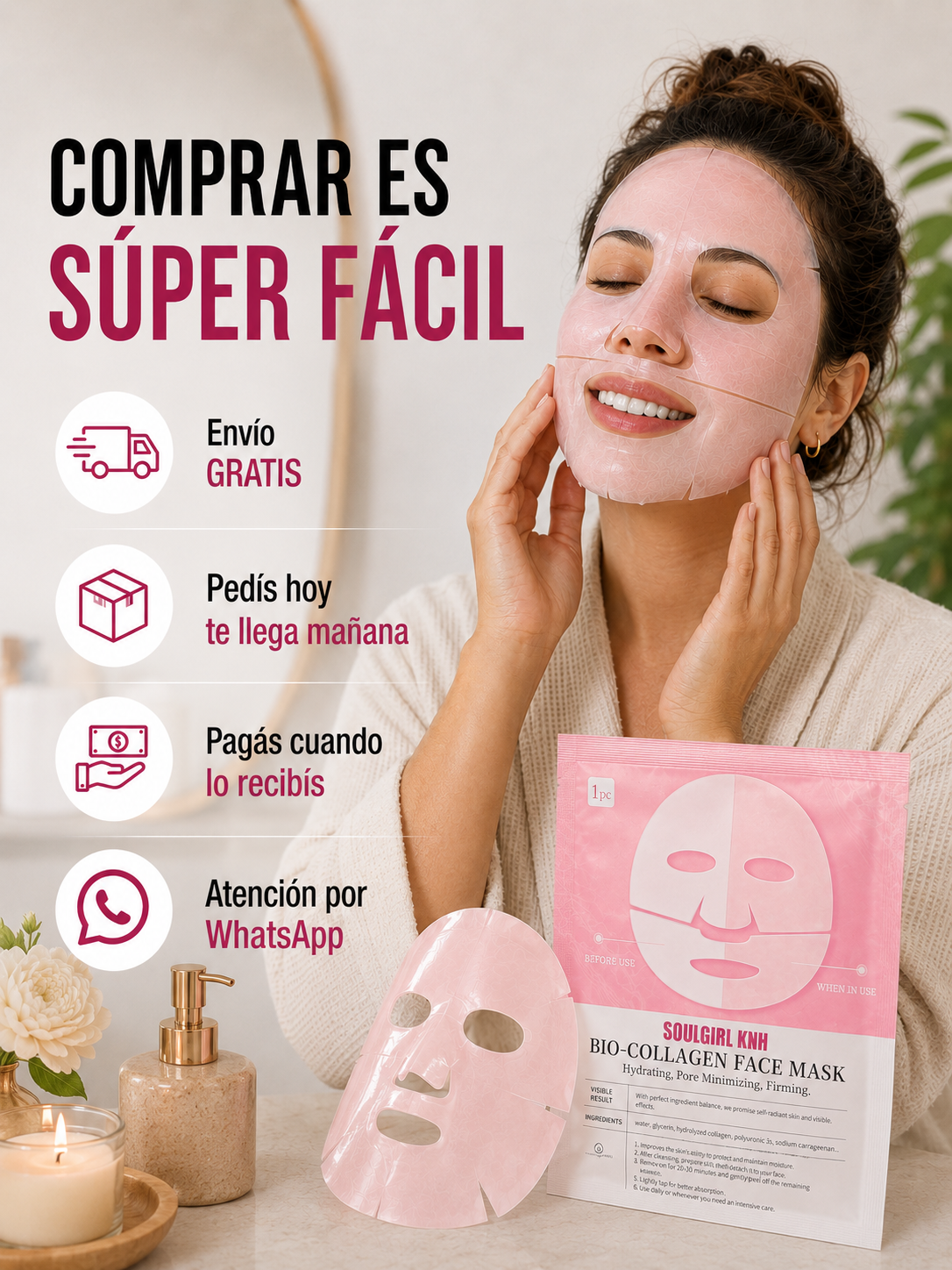 ✨ Mascarilla de Colágeno para una Apariencia Más Joven y Radiante