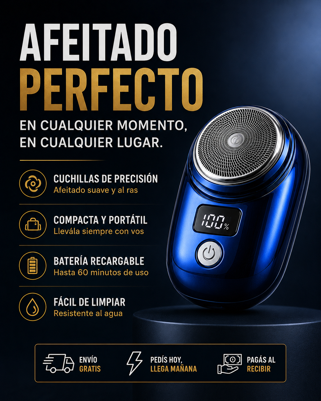 Afeitadora Facial Portátil para Hombre