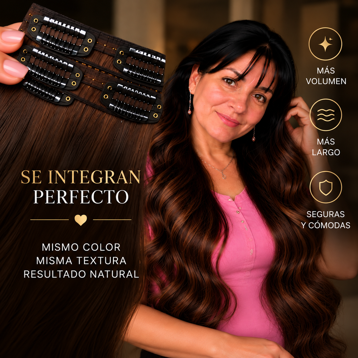 Extensiones de Pelo con Clips | Más Largo y Volumen al Instante