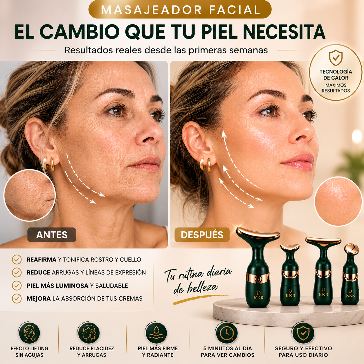 Masajeador facial | Reductor de papada 3 En 1