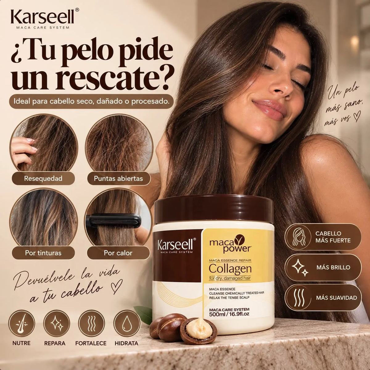 Karseell™ Collagen Repair — Mascarilla Capilar Reparadora